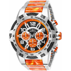 Invicta Men's Quartz Watch - Speedway Chrono Orange and Silver SS Bracelet | 25504