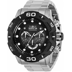 Invicta Men's Quartz Watch - Speedway Chronograph Black Dial Steel Bracelet | 36686