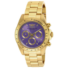 Invicta Men's Quartz Watch - Speedway Purple Dial Yellow Gold Bracelet | 18257