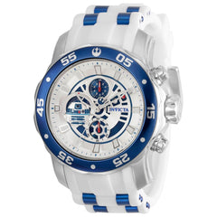 Invicta Men's Quartz Watch - Star Wars R2-D2 Silver and Blue Dial Strap | 32528
