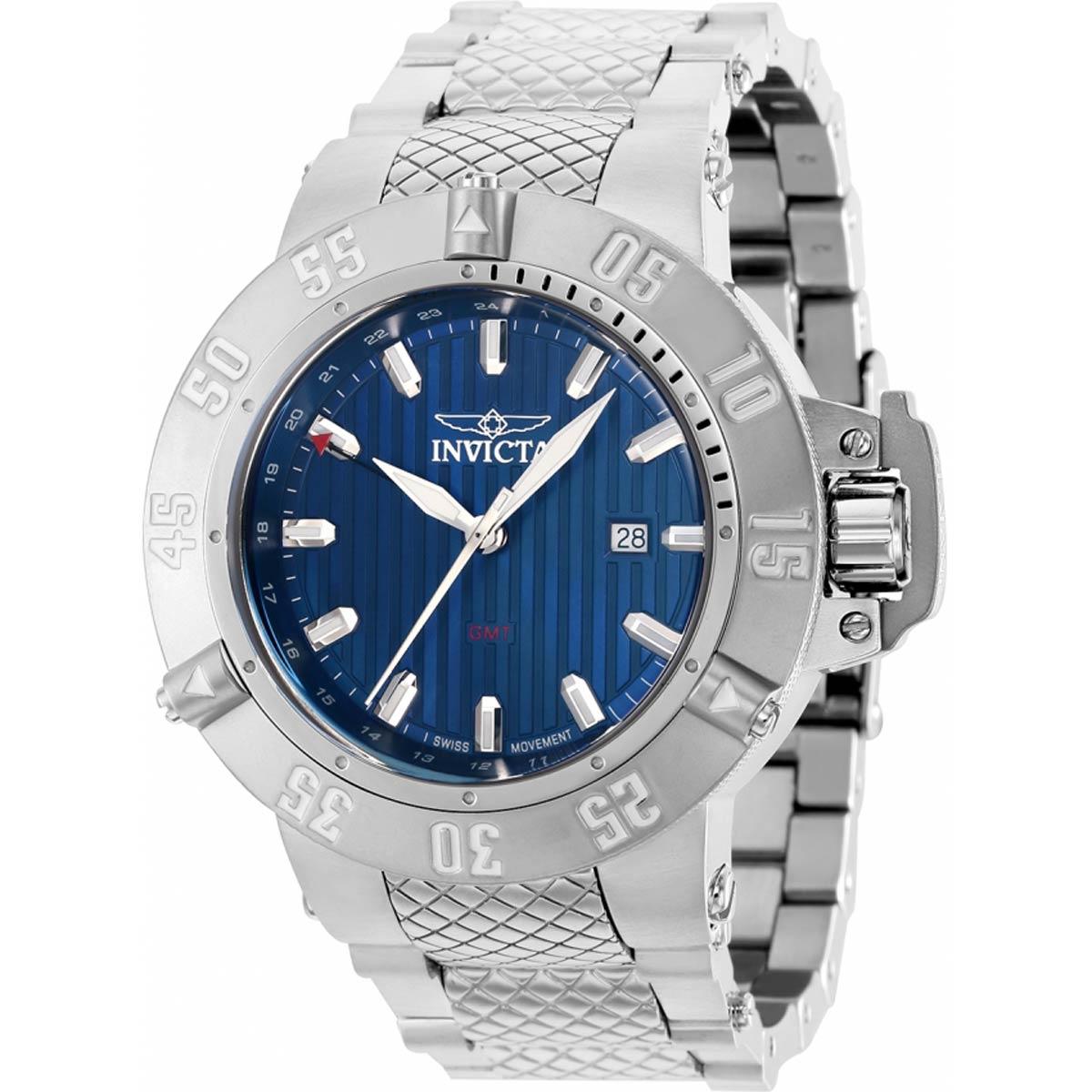 Invicta Men's Quartz Watch - Subaqua GMT Blue Dial Stainless Steel Bra