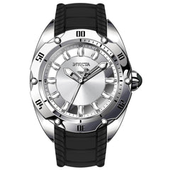 Invicta Men's Quartz Watch - Venom Silver Dial Black Silicone Rubber Strap | 33653