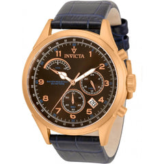 Invicta Men's Quartz Watch - Vintage Chronograph Brown Dial Leather Strap | 31557