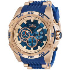 Invicta Men's Rotating Bezel Watch - Speedway Rose Gold Case Blue Dial Strap | 30110