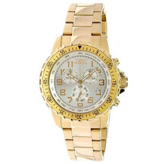 Invicta Men's Specialty Pilot Chronograph Watch - Silver Dial Yellow Gold Steel