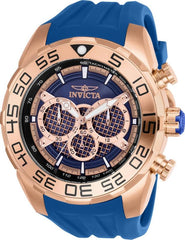 Invicta Men's Strap Watch - Speedway Chronograph Rose Gold and Blue Dial | 26305