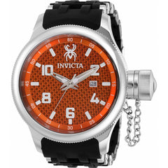 Invicta Men's Swiss Quartz Watch - Russian Diver Orange Dial Rubber Strap | 36978
