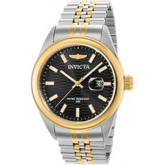 Invicta Men's Watch - Aviator Black Dial Two Tone Stainless Steel Bracelet | 38417