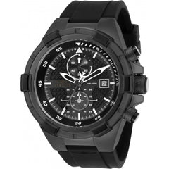 Invicta Men's Watch - Aviator Chrono Gunmetal and Black Dial Silicone Strap | 28099