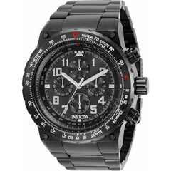 Invicta Men's Watch - Aviator Chronograph Black Dial Stainless Steel Bracelet | 34425