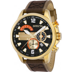 Invicta Men's Watch - Aviator Quartz Chrono Date Display Black and Gold Dial | 41689