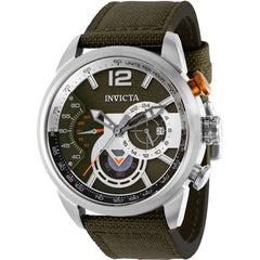 Invicta Men's Watch - Aviator Quartz Chrono Date Display Green Nylon Strap | 39654