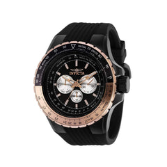 Invicta Men's Watch - Aviator Rotating Bezel Black and Silver Tone Dial Strap | 37032