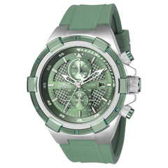 Invicta Men's Watch - Aviator Silver Tone Case Light Green Silicone Strap | 40811