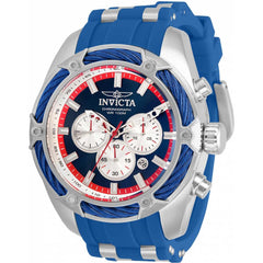Invicta Men's Watch - Bolt Quartz Chronograph Date Display Blue Rubber Strap | 31064