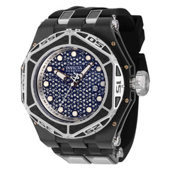 Invicta Men's Watch - Carbon Hawk Automatic Silver and Blue Dial Rubber Strap | 38911
