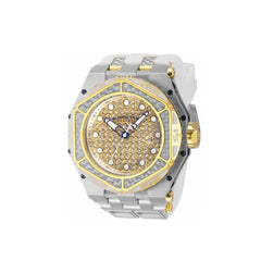 Invicta Men's Watch - Carbon Hawk Silver Glass Fiber and Gold Dial Strap | 38908