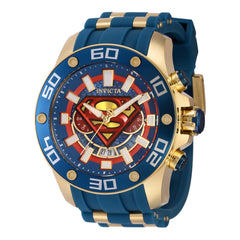 Invicta Men's Watch - DC Comics Superman Date Display Blue and Gold Strap | 43591