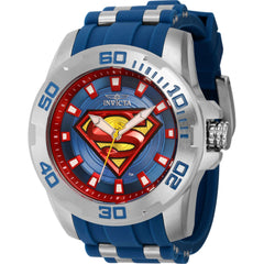 Invicta Men's Watch - DC Comics Superman Quartz Silver Steel and Blue Strap | 40474