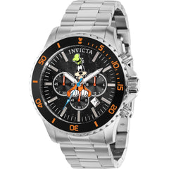 Invicta Men's Watch - Disney Goofy Quartz Chronograph Black Dial SS Bracelet | 39055