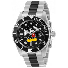 Invicta Men's Watch - Disney Mickey Mouse Silver Tone and Black Bracelet | 32385