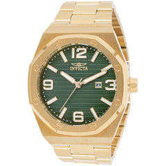 Invicta Men's Watch - Huracan Quartz Green Dial Yellow Gold Bracelet | 45784
