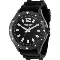 Invicta Men's Watch - I by Invicta Black Dial Steel Case Silicone Strap | IBI36508