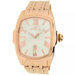 Invicta Men's Watch - Lupah Silver with Chevron Pattern Dial Rose Bracelet | 39827