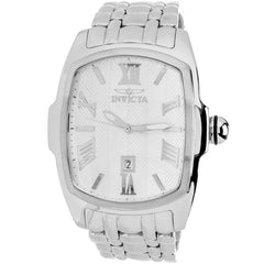 Invicta Men's Watch - Lupah Silver with Chevron Pattern Dial Steel Bracelet | 39826