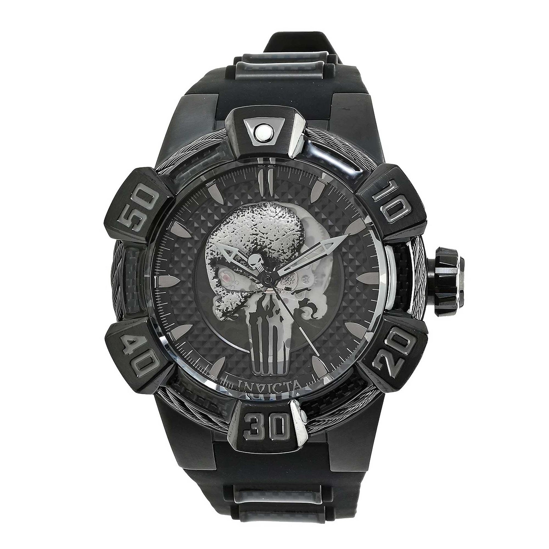 Invicta Men's Watch - Marvel Punisher Black Carbon Fiber and