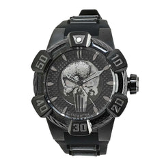 Invicta Men's Watch - Marvel Punisher Black Carbon Fiber and Rubber Strap | 41018