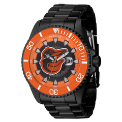 Invicta Men's Watch - MLB Baltimore Orioles Date Display Black Steel Bracelet | 43456