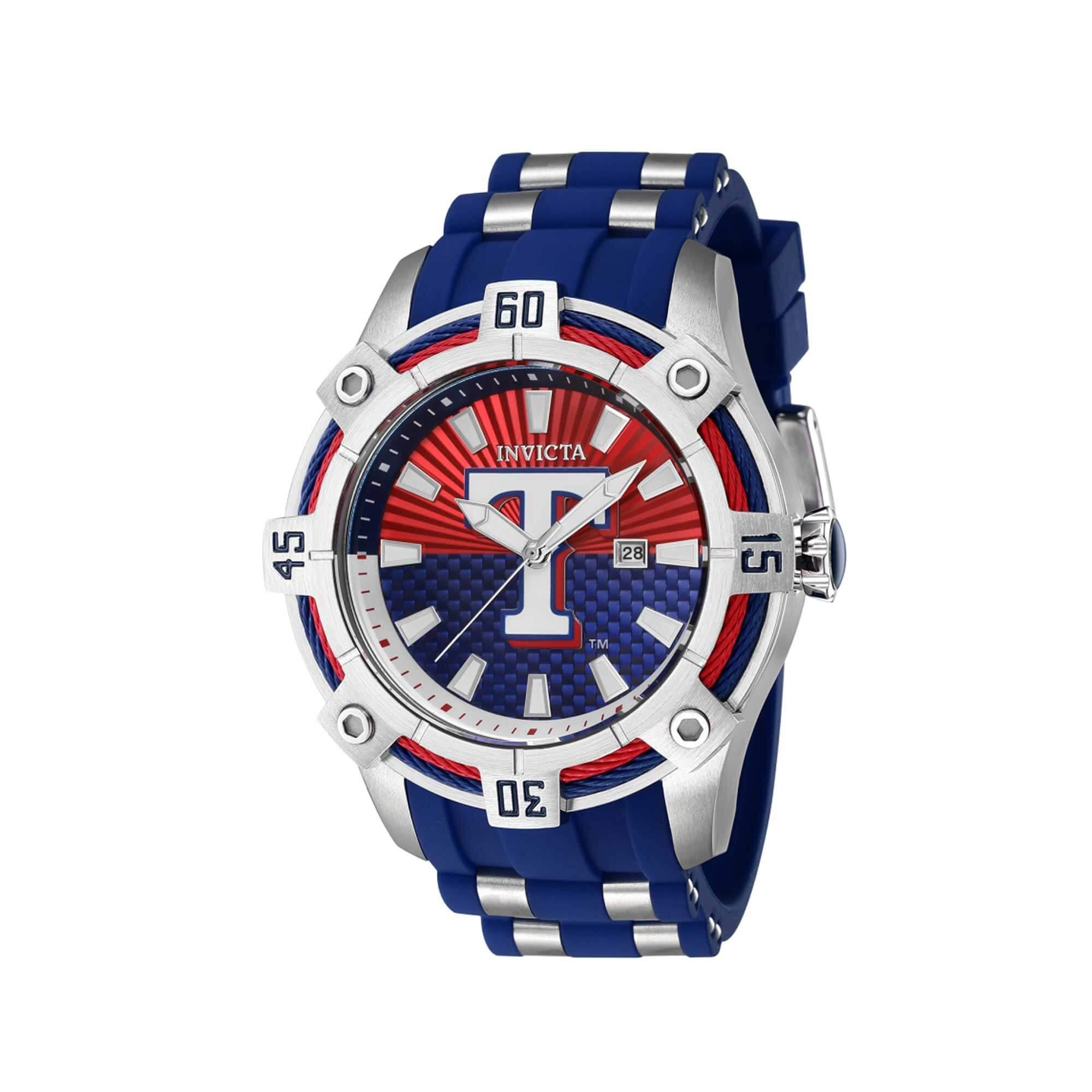 Invicta Men's Watch MLB Texas Rangers Date Display Silicone Rubber S