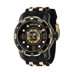 Invicta Men's Watch - NHL Boston Bruins Rotating Bezel Black Silicone Strap | 42320