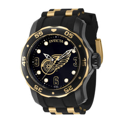 Invicta Men's Watch - NHL Detroit Red Wings Rotating Bezel Black Rubber Strap | 42314