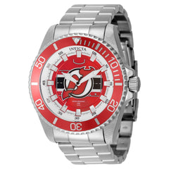 Invicta Men's Watch - NHL New Jersey Devils Silver Tone, Red Rotating Bezel | 42253