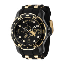 Invicta Men's Watch - NHL San Jose Sharks Rotating Bezel Black Silicone Strap | 42318