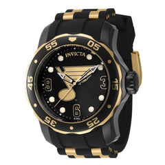 Invicta Men's Watch - NHL St. Louis Blues Rotating Bezel Black Rubber Strap | 42313