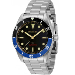 Invicta Men's Watch - Pro Diver Automatic Black Dial Silver SS Bracelet | 34333