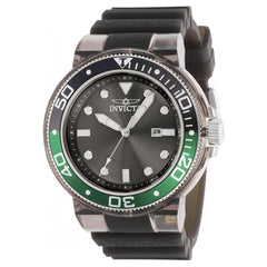 Invicta Men's Watch - Pro Diver Black and Green Rotating Bezel Rubber Strap | 38886