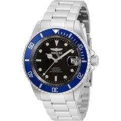 Invicta Men's Watch - Pro Diver Black Dial Silver Steel Bracelet Automatic | 35694
