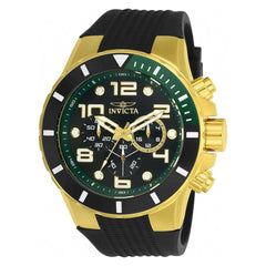 Invicta Men's Watch - Pro Diver Black Dial Yellow Gold Case Silicone Strap | 18739