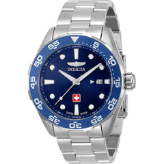Invicta Men's Watch - Pro Diver Blue Dial Silver SS Bracelet Rotating Bezel | 33455