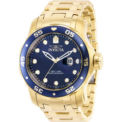 Invicta Men's Watch - Pro Diver Blue Dial Yellow SS Bracelet Rotating Bezel | 39086