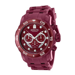 Invicta Men's Watch - Pro Diver Chrono Date Display Red Dial Silicone Strap | 40926