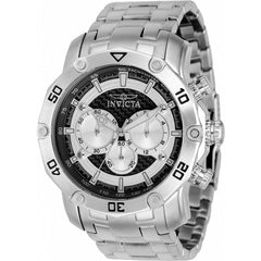 Invicta Men's Watch - Pro Diver Chronograph Silver and Black Glass Fiber Dial | 37726
