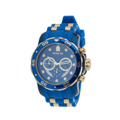 Invicta Men's Watch - Pro Diver Chronograph Strap Gold Tone and Blue Bezel | 40934