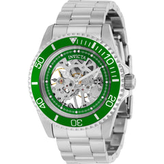 Invicta Men's Watch - Pro Diver Green and Silver Tone Skeleton Dial Bracelet | 37879