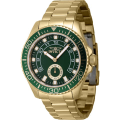 Invicta Men's Watch - Pro Diver Green Dial Yellow Gold Steel Bracelet Quartz | 47132