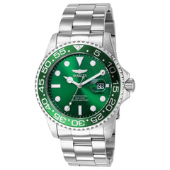 Invicta Men's Watch - Pro Diver Green Rotating Bezel Silver Tone Bracelet | 36546